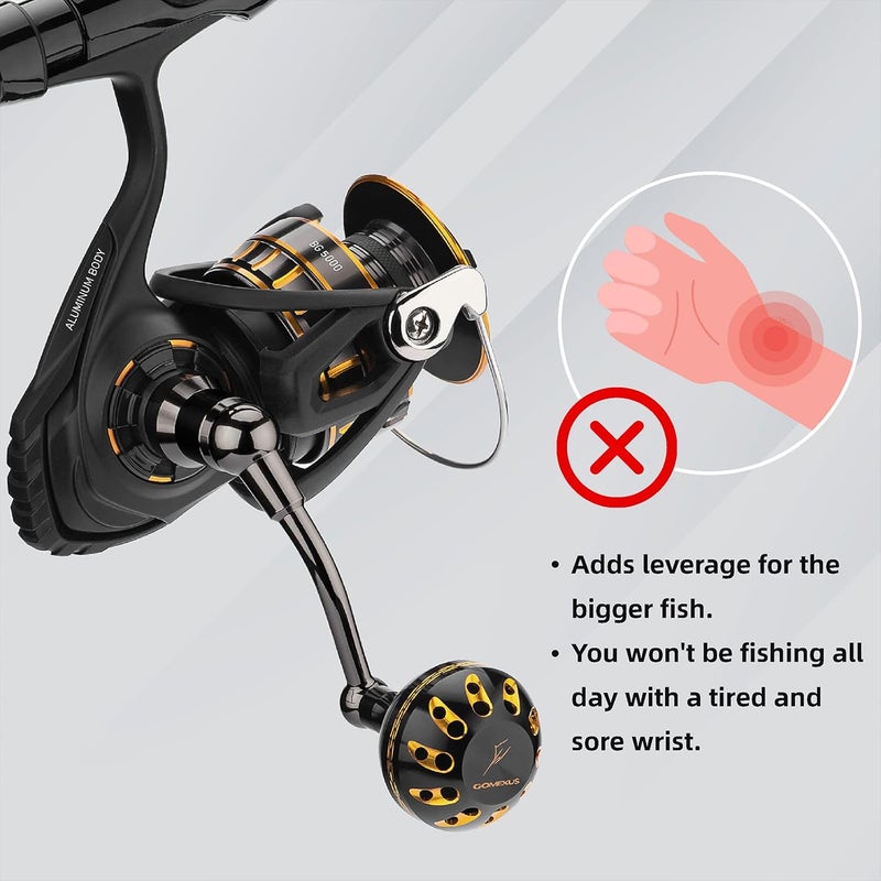 GOMEXUS Power Handle for Daiwa BG 1500-8000(Choose Option for Different Size) 【Notice】 Please do not Adapt to Other reels to Avoid Damage to The Reel, and Pay Attention to The Size of The Handle - Image 5